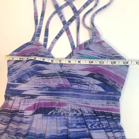 SO Purple Multicolor Denim Navy Spagetti Strap Tank Dress Criss Cross Back - Picture 12 of 14